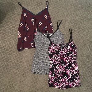 3 WHBM Spaghetti Strap Shirts L